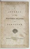 JOHNSON, SAMUEL. A Journey to the Western Islands of Scotland. 1775